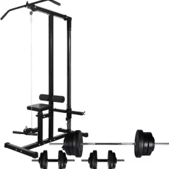 vidaXL Krachttoren met halterset 60,5 kg