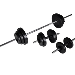 vidaXL Krachttoren voor aan de wand met halterset 30,5 kg