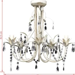 vidaXL Kristallen kroonluchter met wit elegant design (5 lampen)
