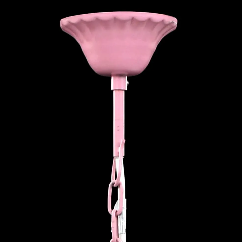 vidaXL Kristallen licht met 5 gloeilampen rosa