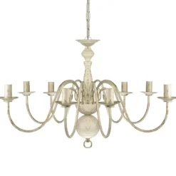 vidaXL Kroonluchter wit metaal 8 x E14 lampen
