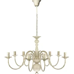 vidaXL Kroonluchter wit metaal 8 x E14 lampen