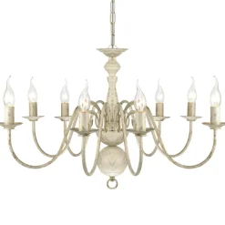 vidaXL Kroonluchter wit metaal 8 x E14 lampen