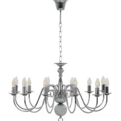 vidaXL Kroonluchter 12xE14 zilverkleurig