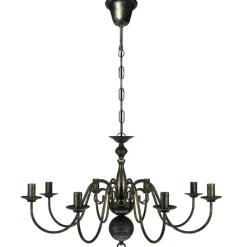 vidaXL Kroonluchter zwart metaal 8 x E14 lampen