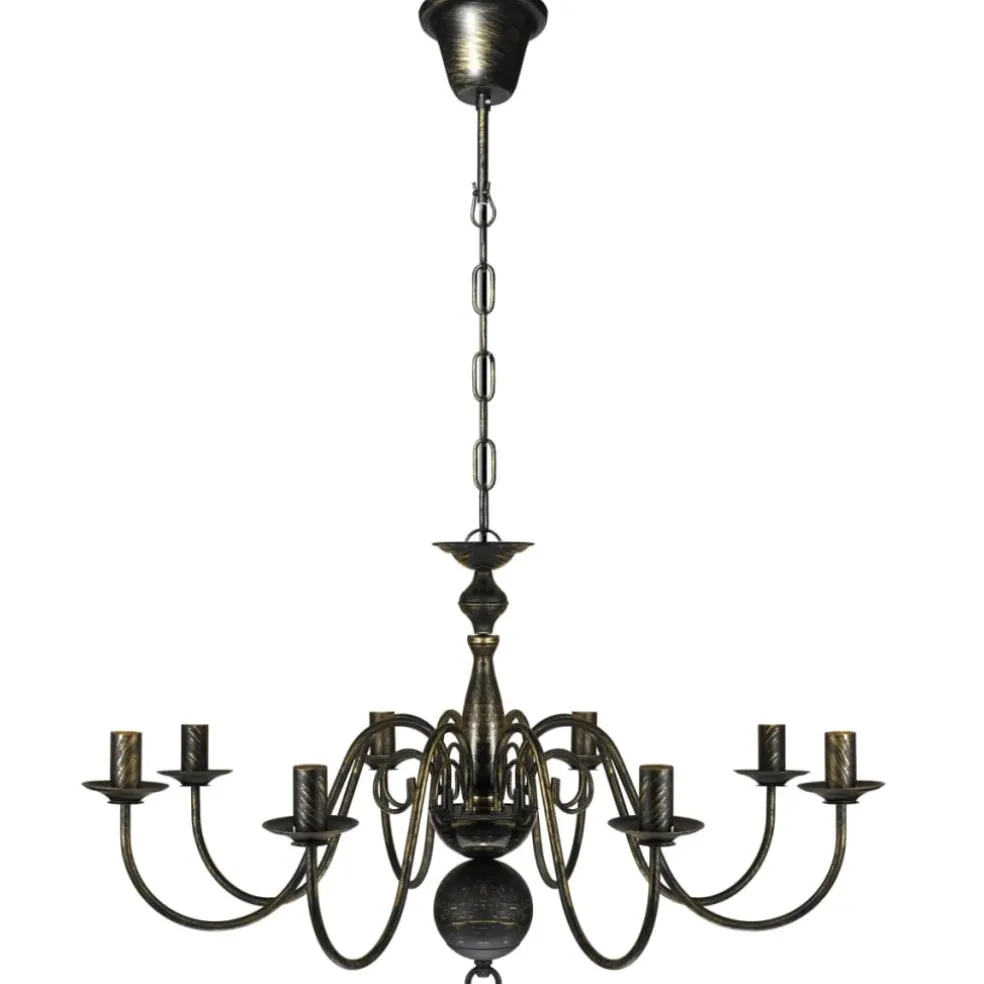 vidaXL Kroonluchter zwart metaal 8 x E14 lampen