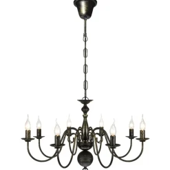 vidaXL Kroonluchter zwart metaal 8 x E14 lampen