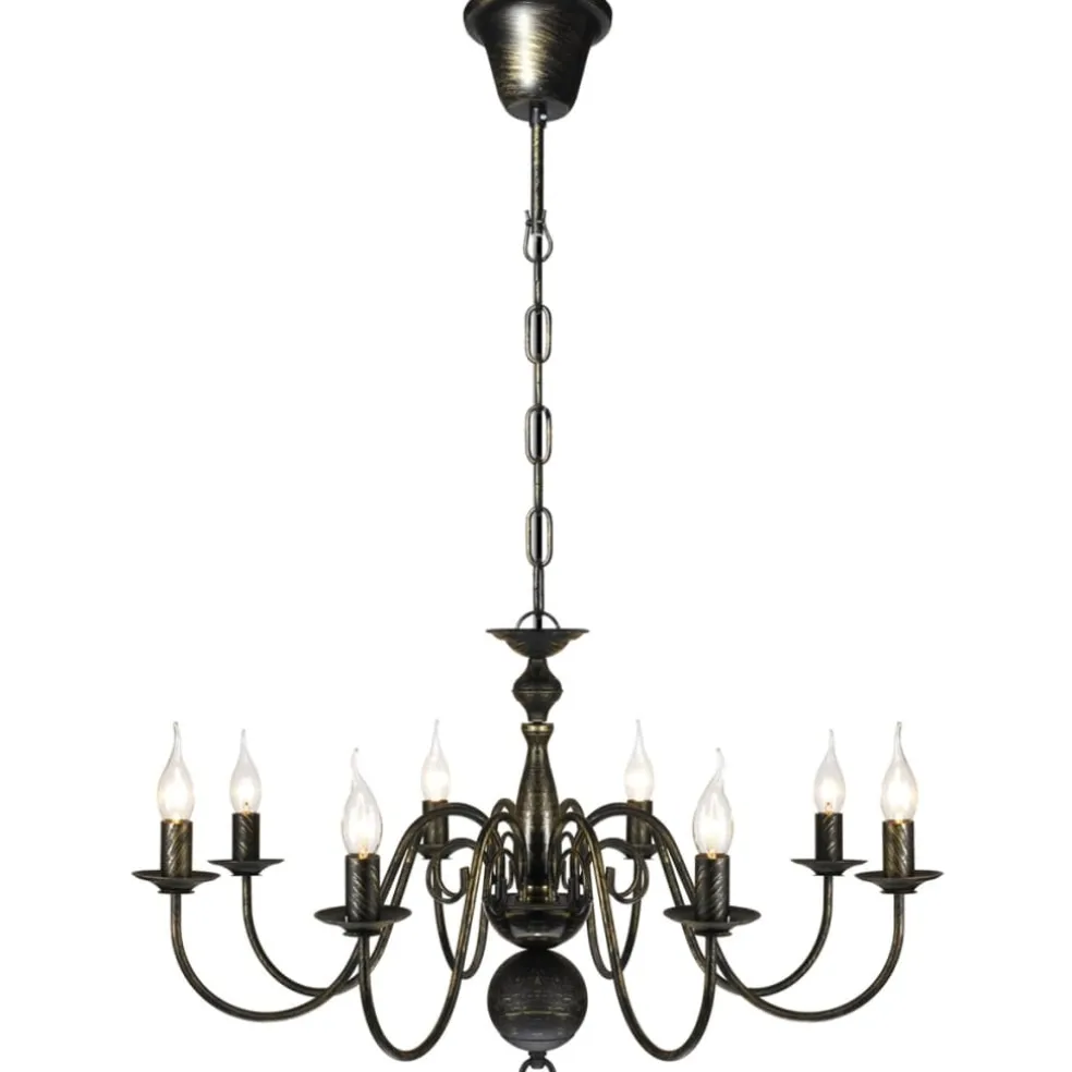 vidaXL Kroonluchter zwart metaal 8 x E14 lampen