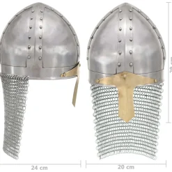vidaXL Kruisvaardershelm replica LARP staal zilverkleurig