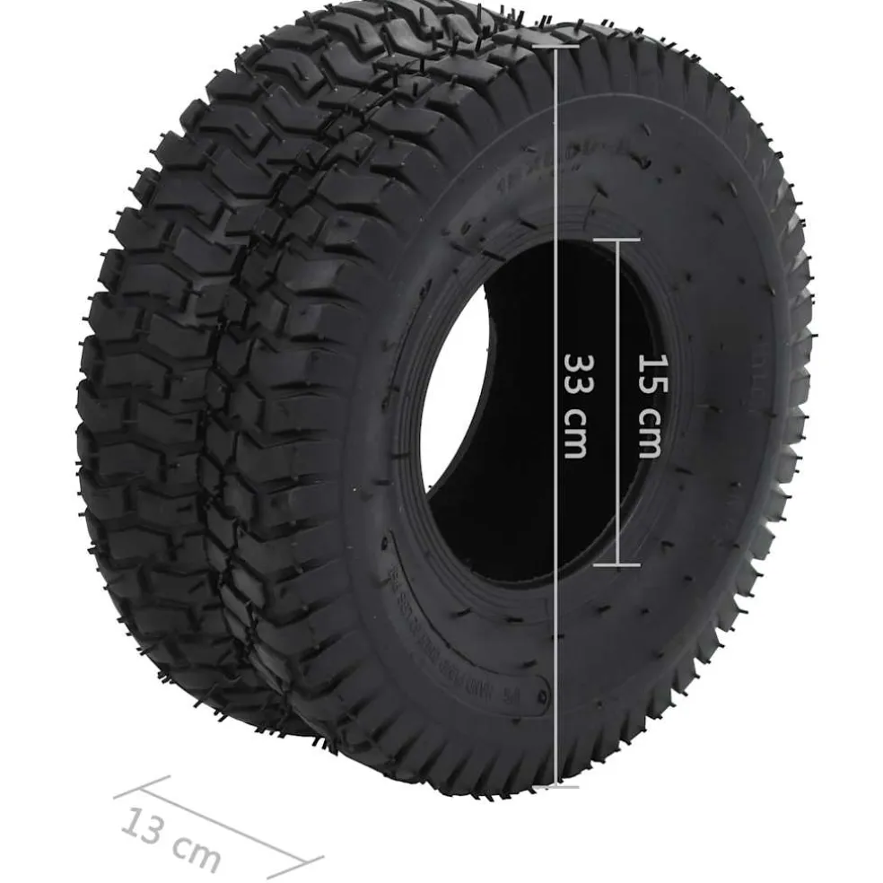 vidaXL Kruiwagenbanden 2 st 15x6.00-6 4PR rubber
