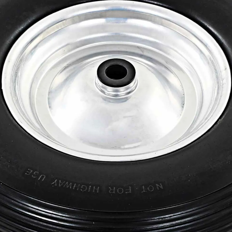 vidaXL Kruiwagenwiel met as 4,00-8 390 mm massief PU