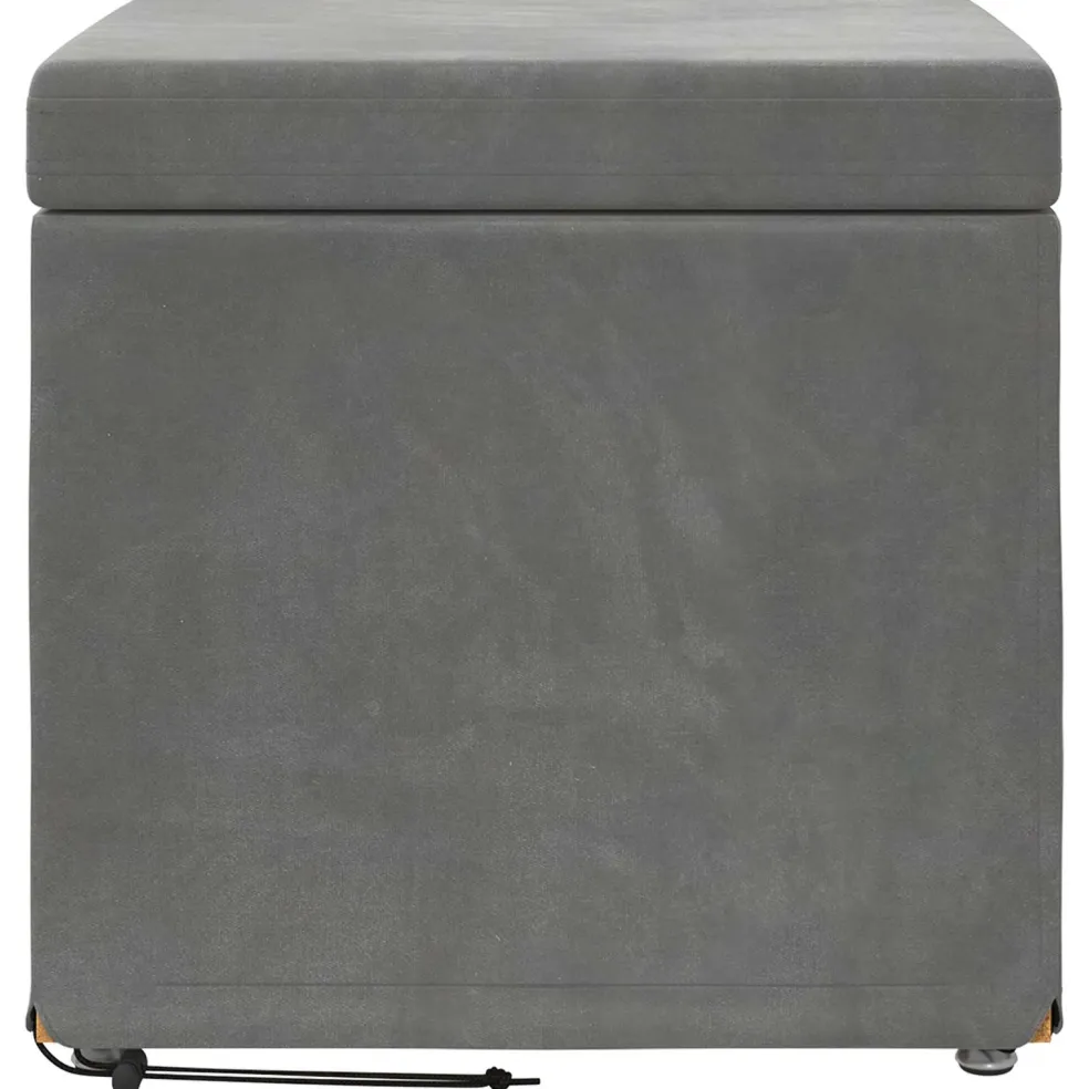 vidaXL Kruk Donkergrijs 41 x 41 x 40 cm Velvet en Gefabriceerd Hout