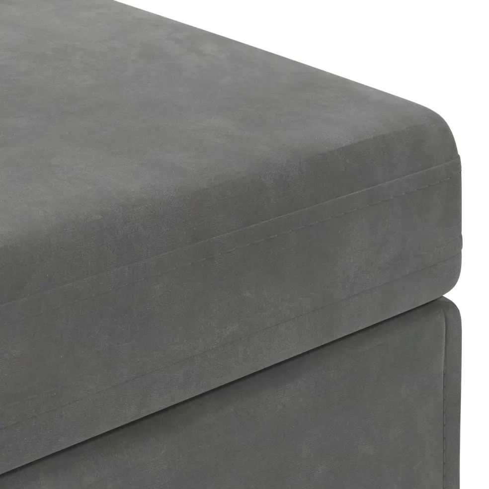 vidaXL Kruk Donkergrijs 41 x 41 x 40 cm Velvet en Gefabriceerd Hout