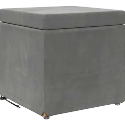 vidaXL Kruk Donkergrijs 41 x 41 x 40 cm Velvet en Gefabriceerd Hout