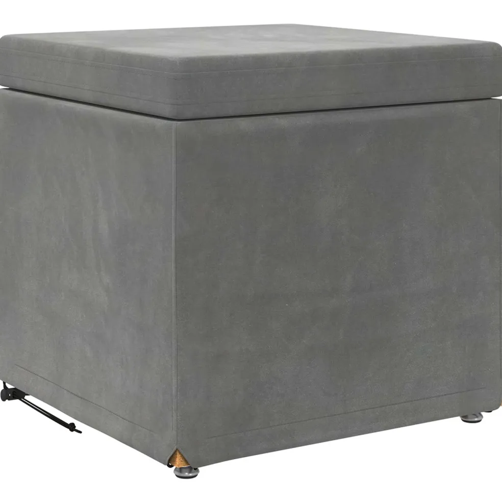 vidaXL Kruk Donkergrijs 41 x 41 x 40 cm Velvet en Gefabriceerd Hout