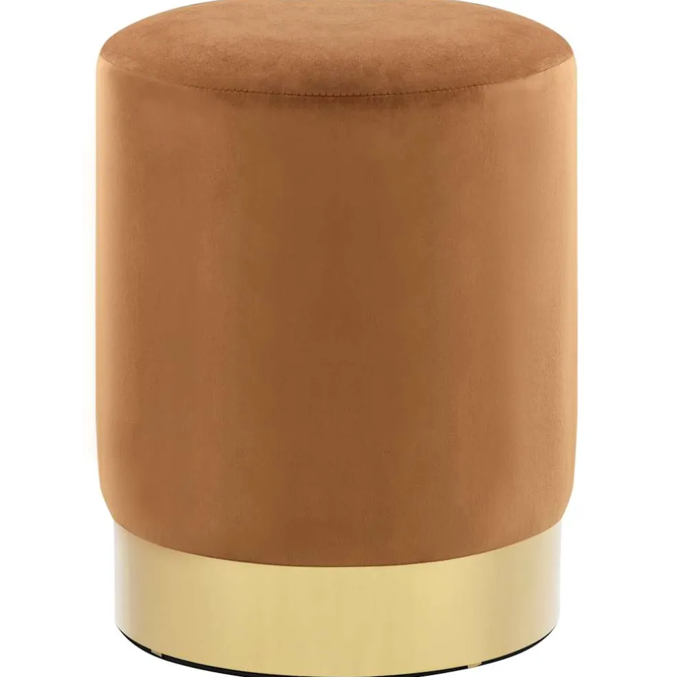 vidaXL Kruk fluweel 28 x 36 cm bruin en goudkleurig