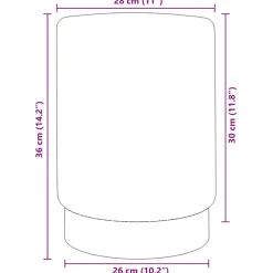 vidaXL Kruk fluweel 28 x 36 cm donkergrijs en goudkleurig