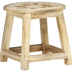 vidaXL Kruk handgeschilderd 38x38x35 cm massief mangohout