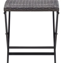 vidaXL Kruk inklapbaar poly rattan bruin