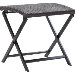 vidaXL Kruk inklapbaar poly rattan bruin