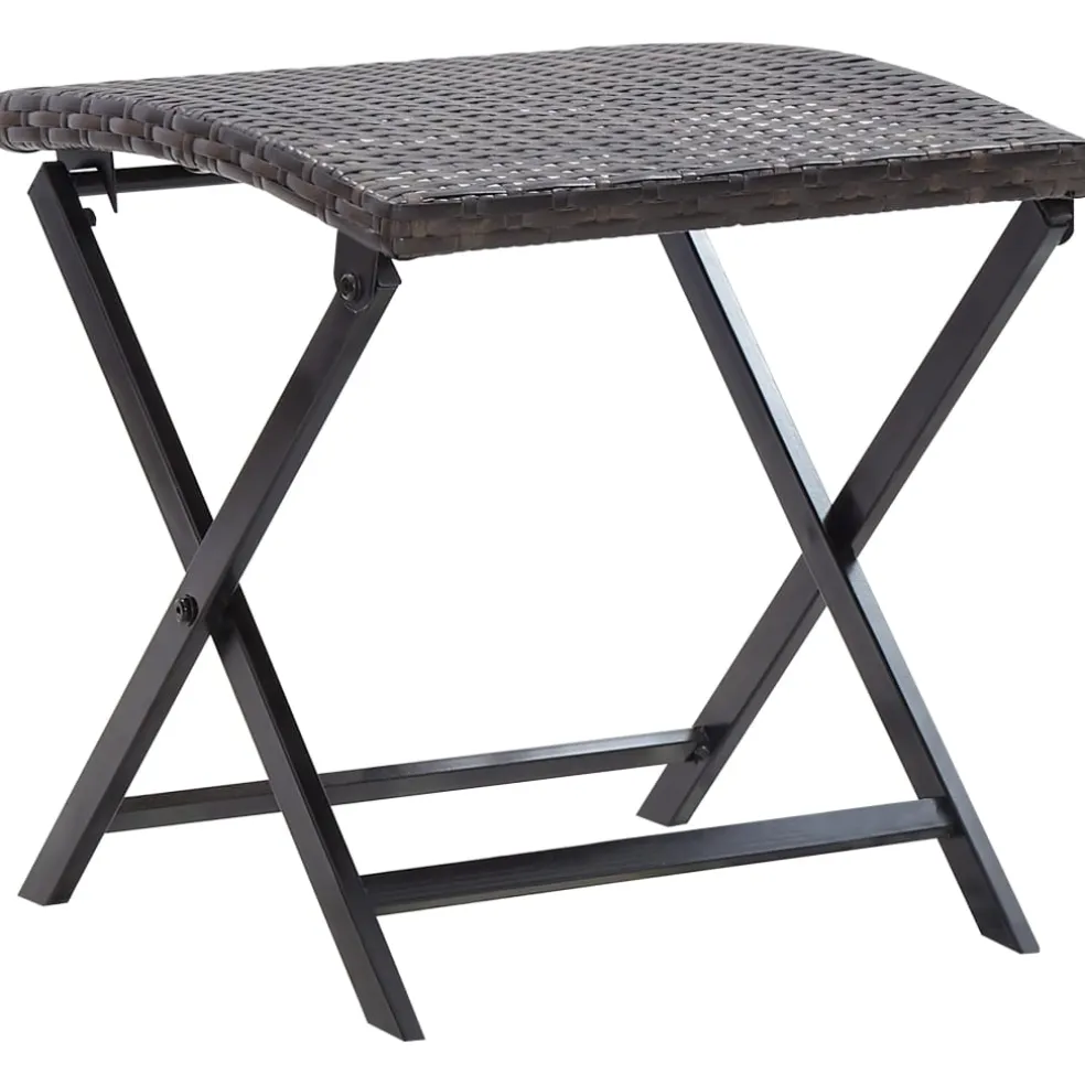 vidaXL Kruk inklapbaar poly rattan bruin