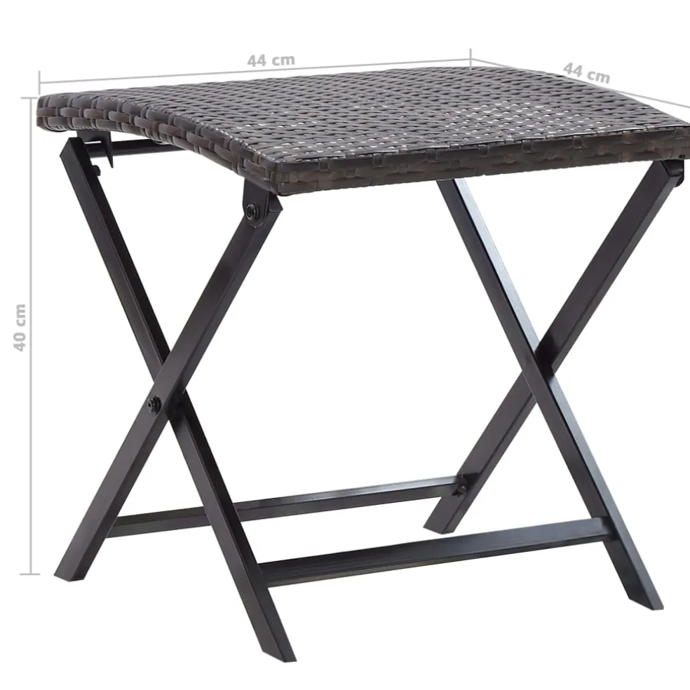 vidaXL Kruk inklapbaar poly rattan bruin