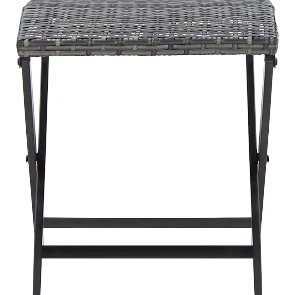 vidaXL Kruk inklapbaar poly rattan grijs
