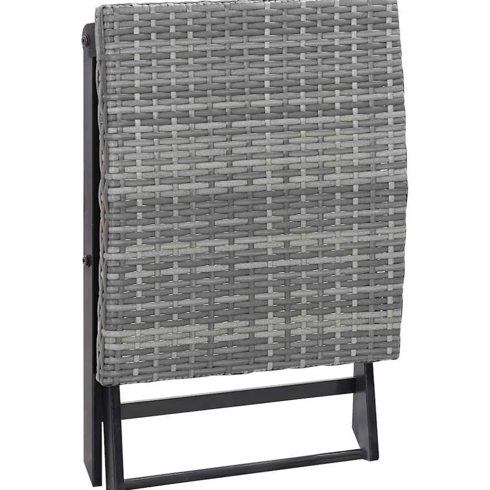 vidaXL Kruk inklapbaar poly rattan grijs