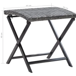 vidaXL Kruk inklapbaar poly rattan grijs