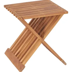 vidaXL Kruk inklapbaar 40x32x45 cm massief teakhout