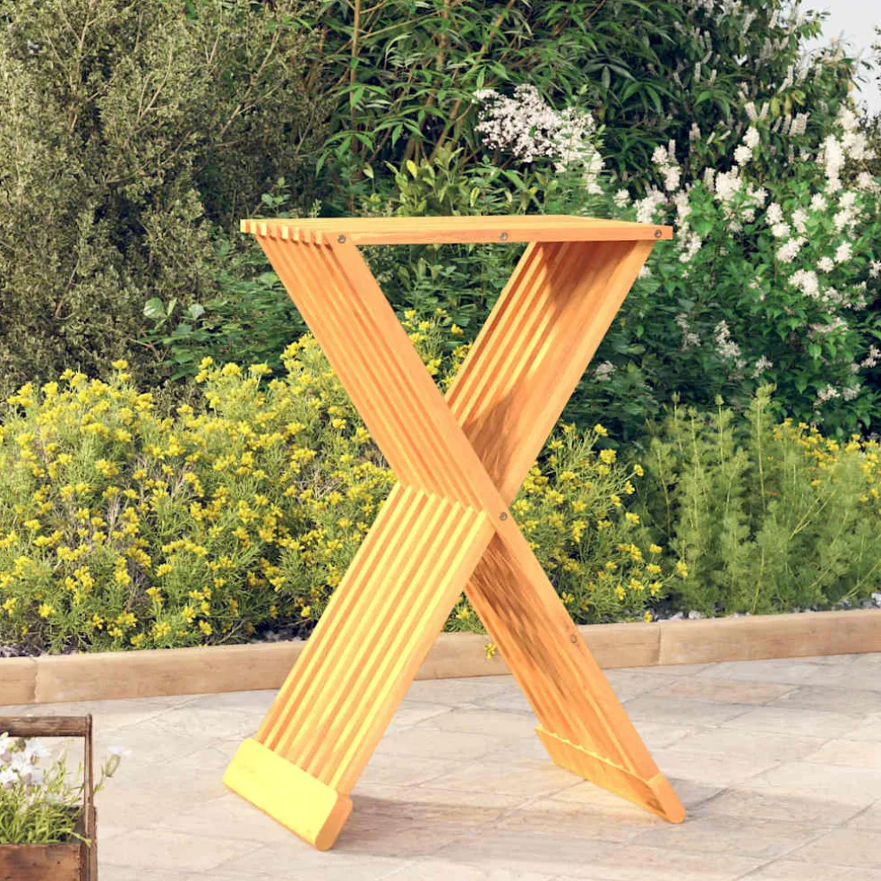 vidaXL Kruk inklapbaar 40x32,5x70 cm massief teakhout