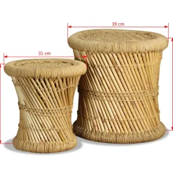 vidaXL Krukken 2 st bamboe en jute