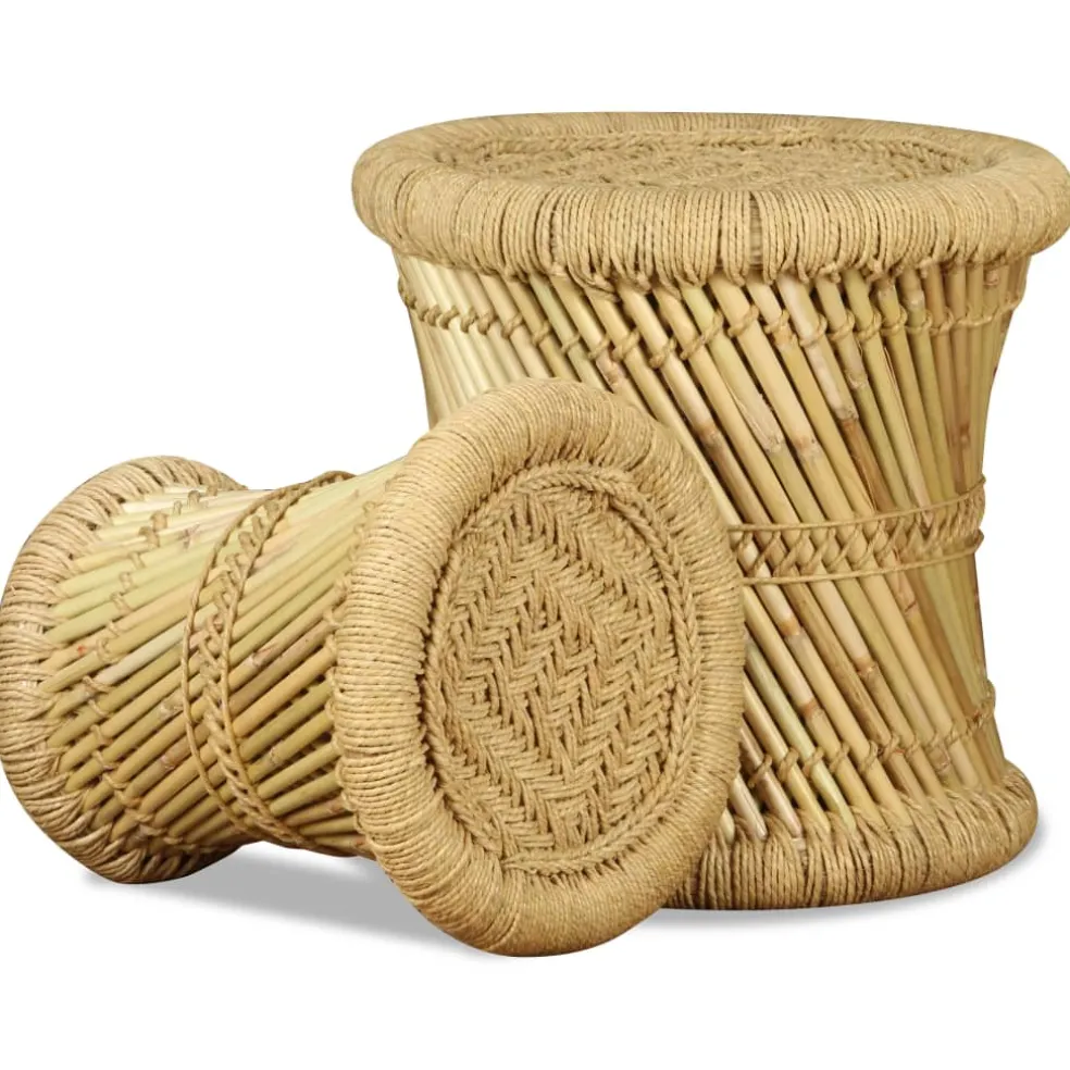 vidaXL Krukken 2 st bamboe en jute