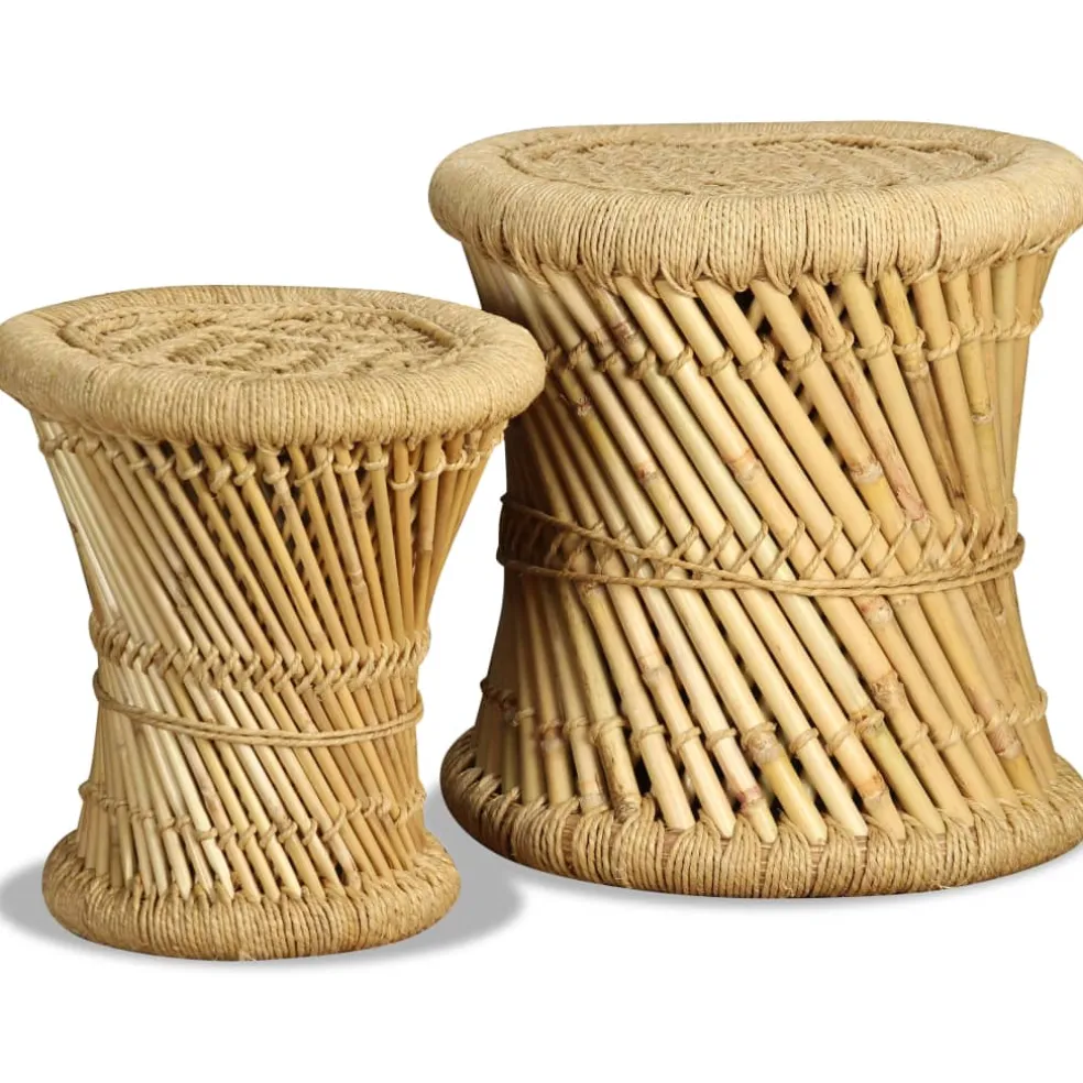 vidaXL Krukken 2 st bamboe en jute