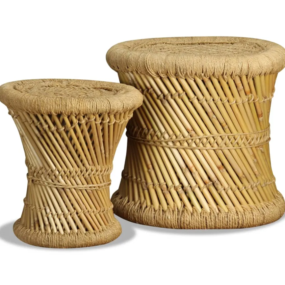 vidaXL Krukken 2 st bamboe en jute
