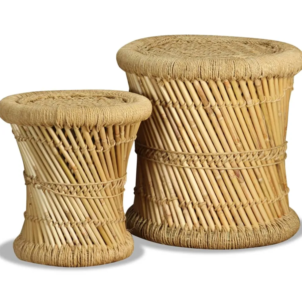 vidaXL Krukken 2 st bamboe en jute