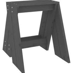 vidaXL Krukken 2 st 40x40x45 cm massief grenenhout grijs