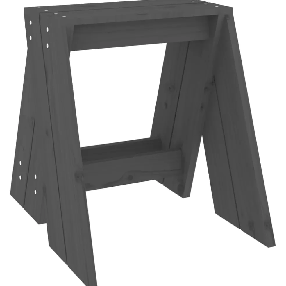 vidaXL Krukken 2 st 40x40x45 cm massief grenenhout grijs