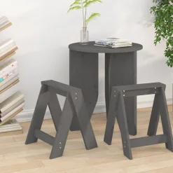 vidaXL Krukken 2 st 40x40x45 cm massief grenenhout grijs