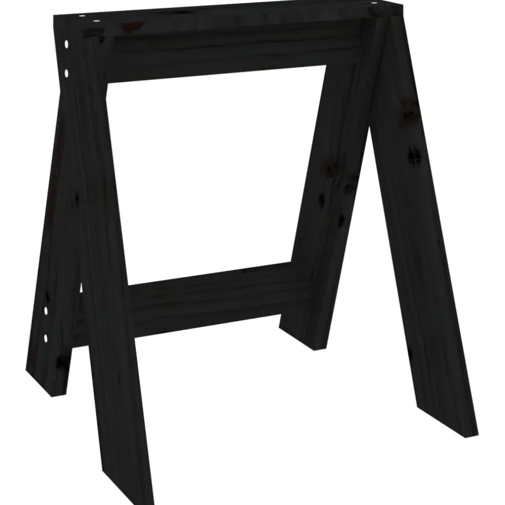 vidaXL Krukken 2 st 40x40x45 cm massief grenenhout zwart