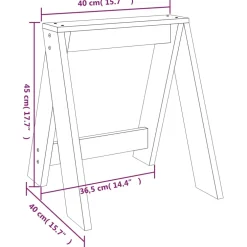 vidaXL Krukken 2 st 40x40x45 cm massief grenenhout zwart