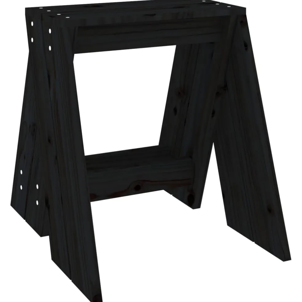 vidaXL Krukken 2 st 40x40x45 cm massief grenenhout zwart