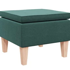 vidaXL Kruk met houten poten stof donkergroen