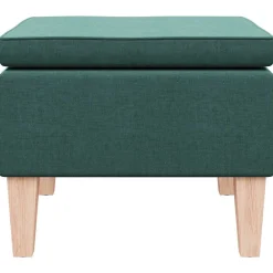 vidaXL Kruk met houten poten stof donkergroen