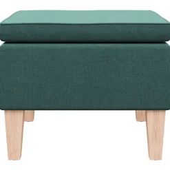 vidaXL Kruk met houten poten stof donkergroen