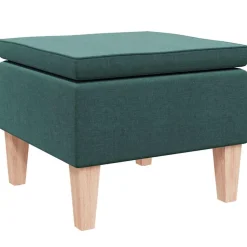 vidaXL Kruk met houten poten stof donkergroen