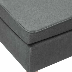 vidaXL Kruk met houten poten stof donkergrijs