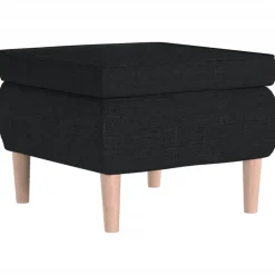 vidaXL Kruk met houten poten stof zwart