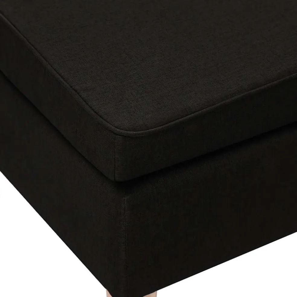 vidaXL Kruk met houten poten stof zwart