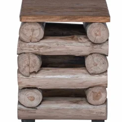 vidaXL Kruk Naturel Massief Teakhout